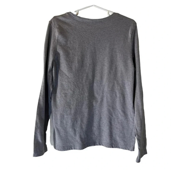 The Childrens Place Girls Gray T Shirt Glitter Cat with Glasses Unicorn Horn Top - Picture 2 of 4